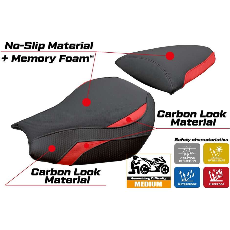 TPZ Italia Seat Cover Specific for Kawasaki Ninja ZX 10 R 2006-2007 Model Goku Comfort System