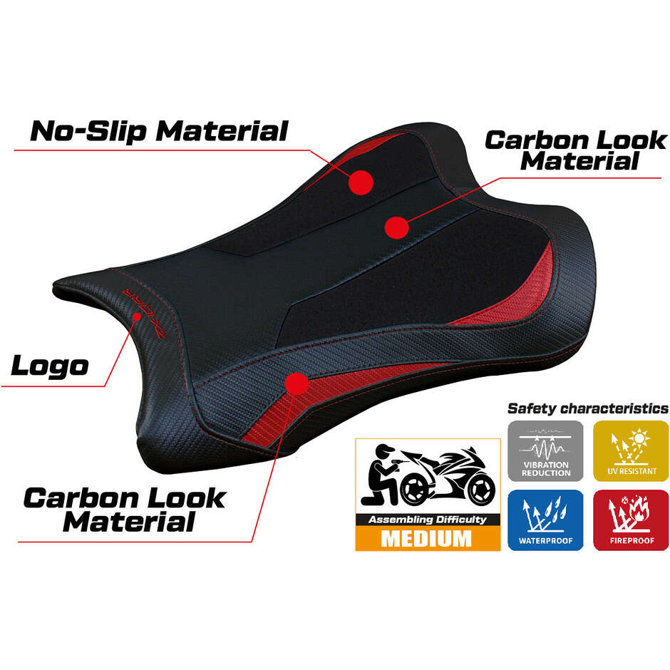 TPZ Italia Seat Cover Specific for Kawasaki Ninja ZX 10 RR 2021-2025 Garen Ultragrip Model