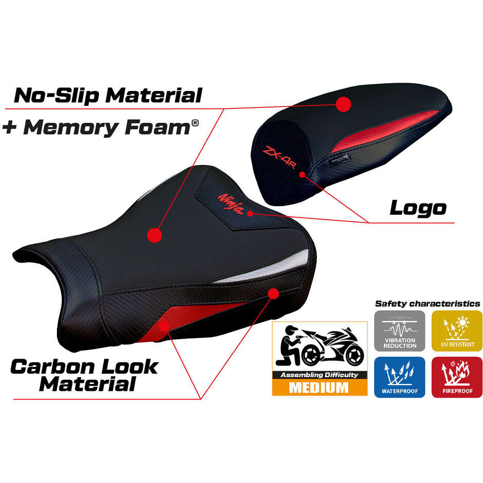 TPZ Italia Seat Cover Specific for Kawasaki Ninja ZX 4 R 2023-2025 Model Anet Comfort System