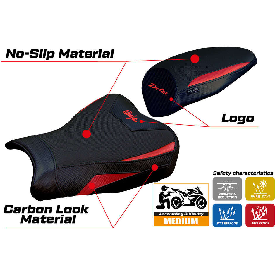 TPZ Italia Seat Cover Specific for Kawasaki Ninja ZX 4 R 2023-2025 Model Anet