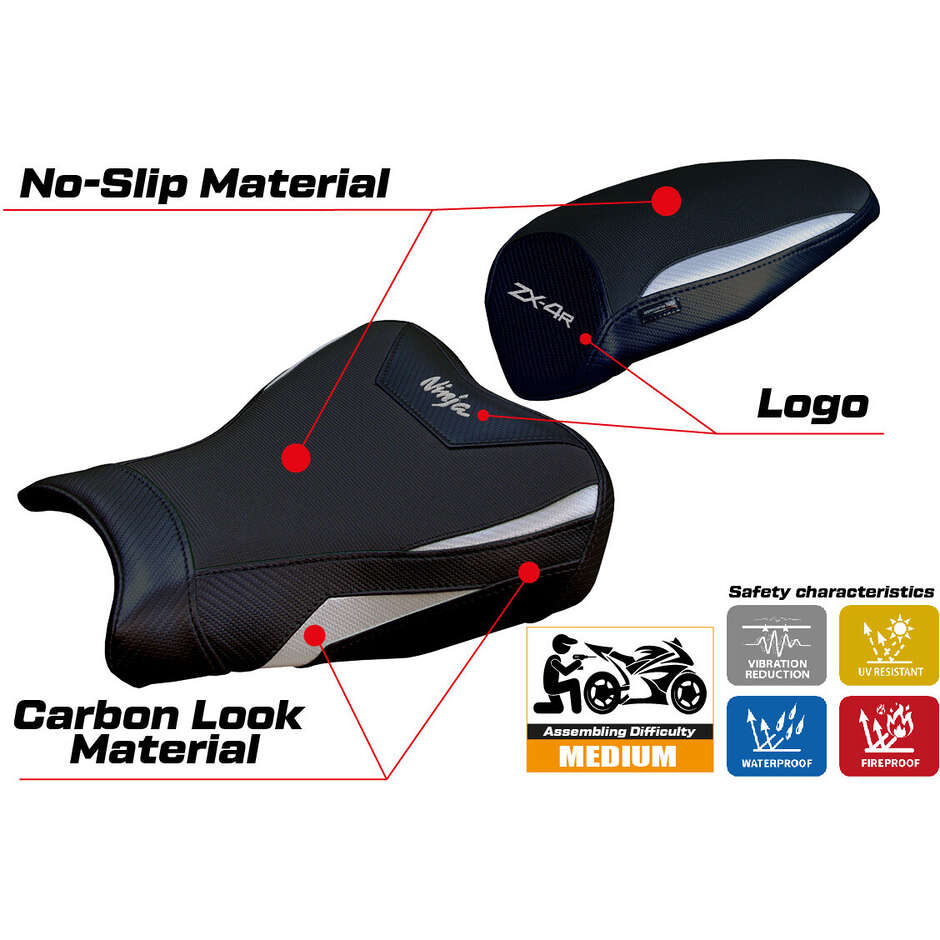 TPZ Italia Seat Cover Specific for Kawasaki Ninja ZX 4 R 2023-2025 Model Anet