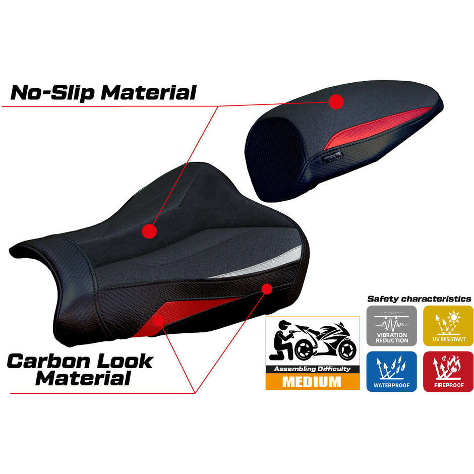 TPZ Italia Seat Cover Specific for Kawasaki Ninja ZX 4 RR 2023-2025 Model Muzy Ultragrip Velvet