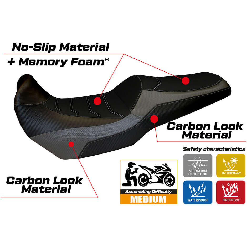TPZ Italia Seat Cover Specific for Kawasaki Versys 1000 2011 - 2018 Model Lampedusa Color Comfort System