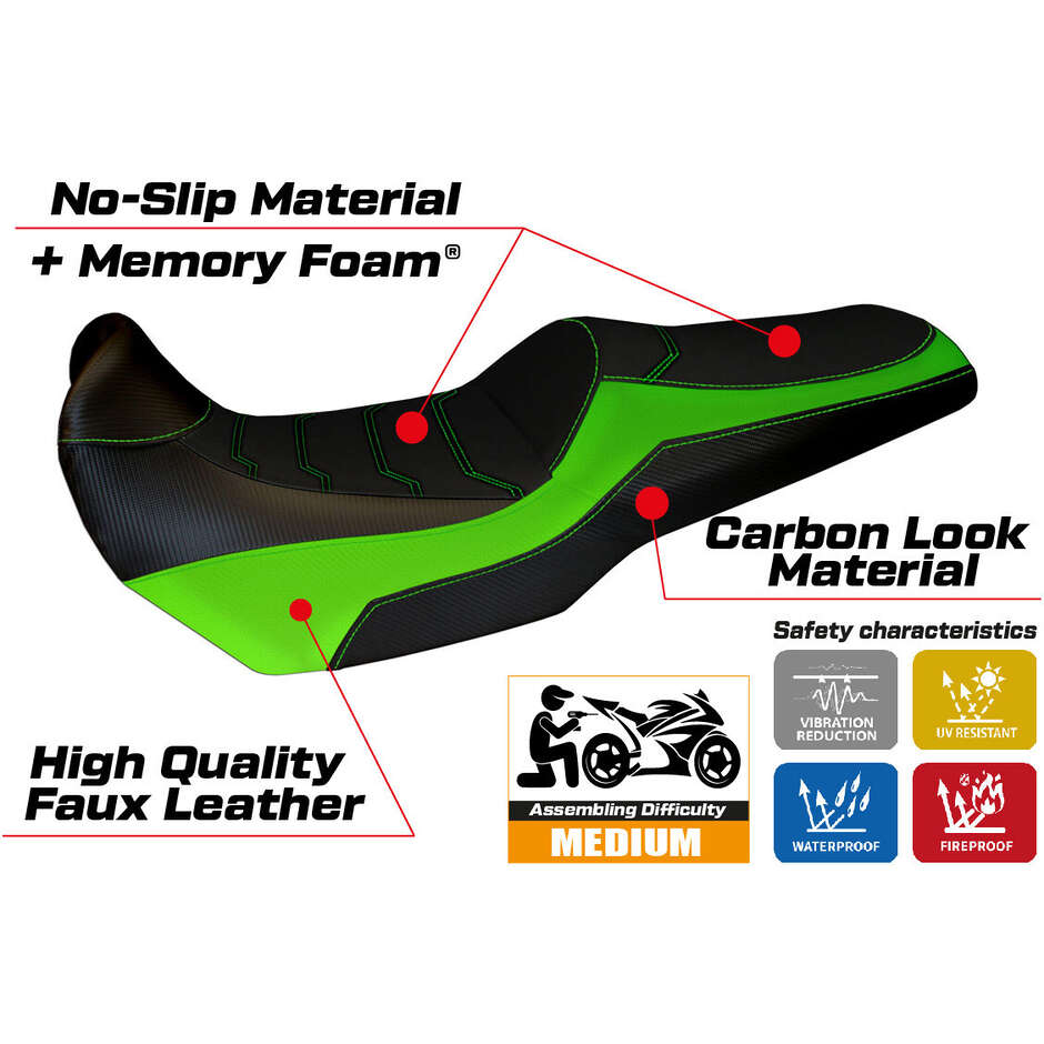 TPZ Italia Seat Cover Specific for Kawasaki Versys 1000 2011 - 2018 Model Lampedusa Color Comfort System
