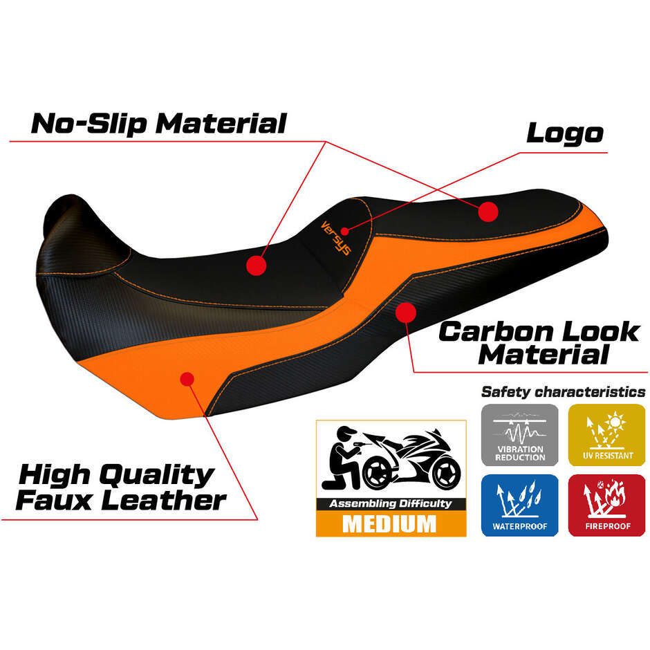 TPZ Italia Seat Cover Specific for Kawasaki Versys 1000 2011 - 2018 Model Lampedusa Color