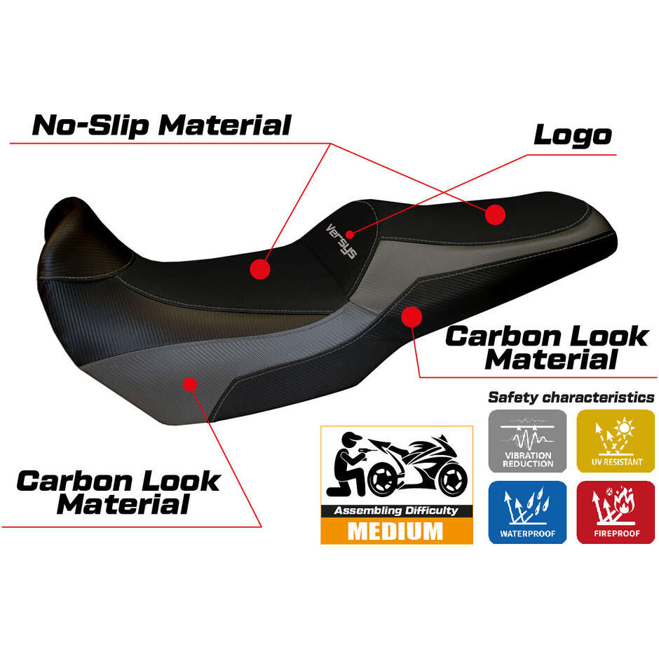 TPZ Italia Seat Cover Specific for Kawasaki Versys 1000 2011 - 2018 Model Lampedusa Color