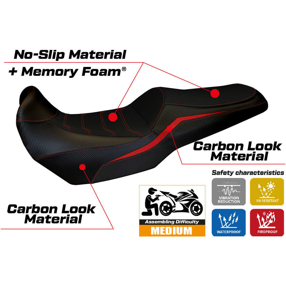 TPZ Italia Seat Cover Specific for Kawasaki Versys 1000 2019 - 2024 Model Elvas Comfort System