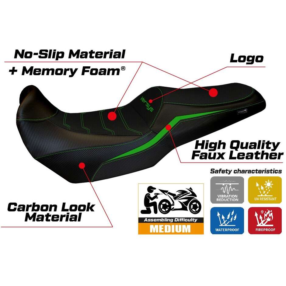 TPZ Italia Seat Cover Specific for Kawasaki Versys 1100 2025 Model Sakata Comfort System