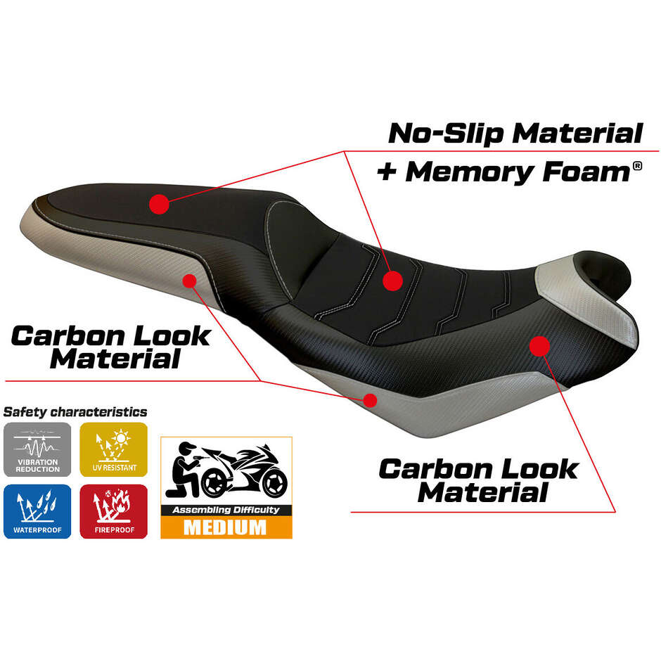 TPZ Italia Seat Cover Specific for Kawasaki Versys 650 2007-2025 Model Elba 2 Comfort System