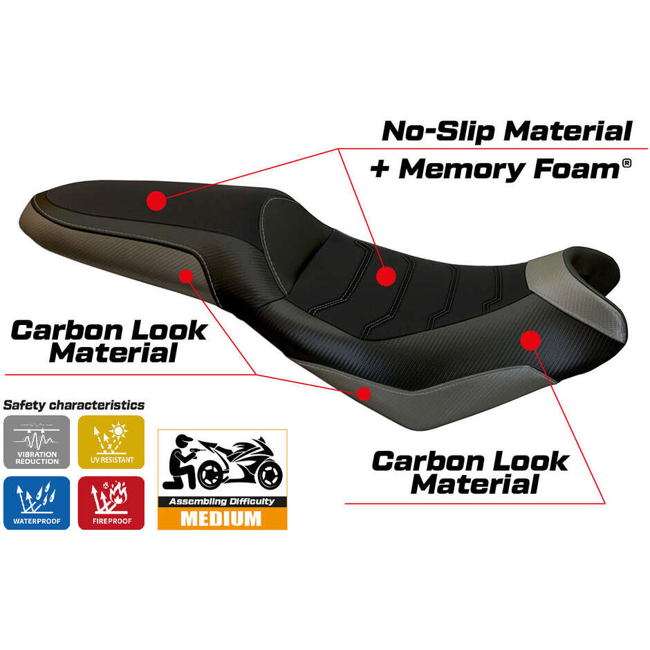 TPZ Italia Seat Cover Specific for Kawasaki Versys 650 2007-2025 Model Elba 2 Comfort System