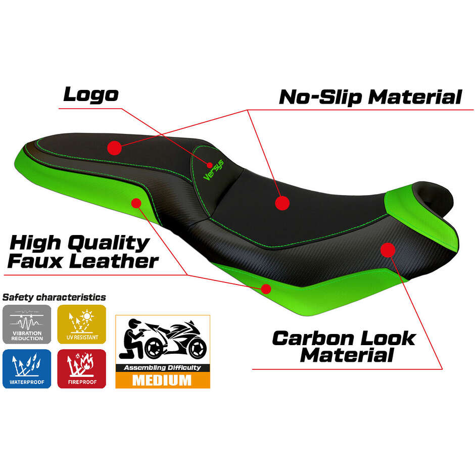 TPZ Italia Seat Cover Specific for Kawasaki Versys 650 2007-2025 Model Elba 2