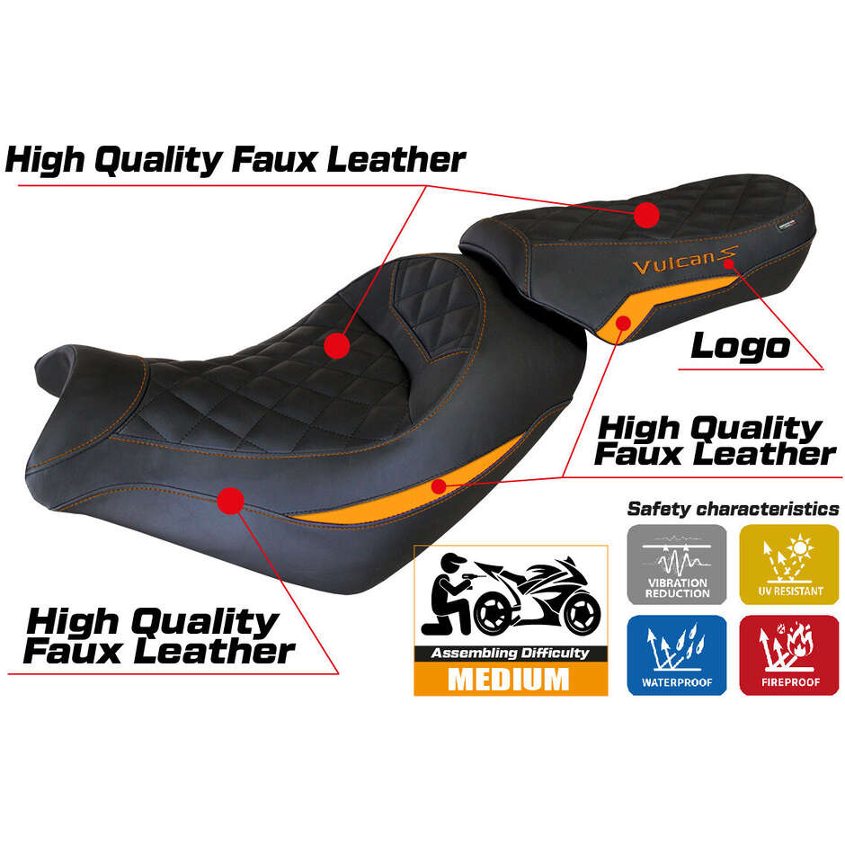 TPZ Italia Seat Cover Specific for Kawasaki Vulcan 650 2014-2025 Taipei Model