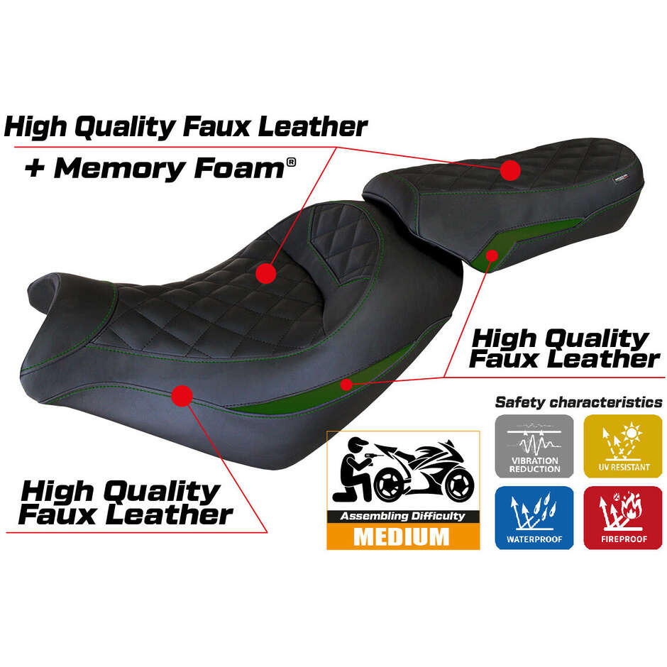 TPZ Italia Seat Cover Specific for Kawasaki Vulcan 650 2014-2025 Taipei Model