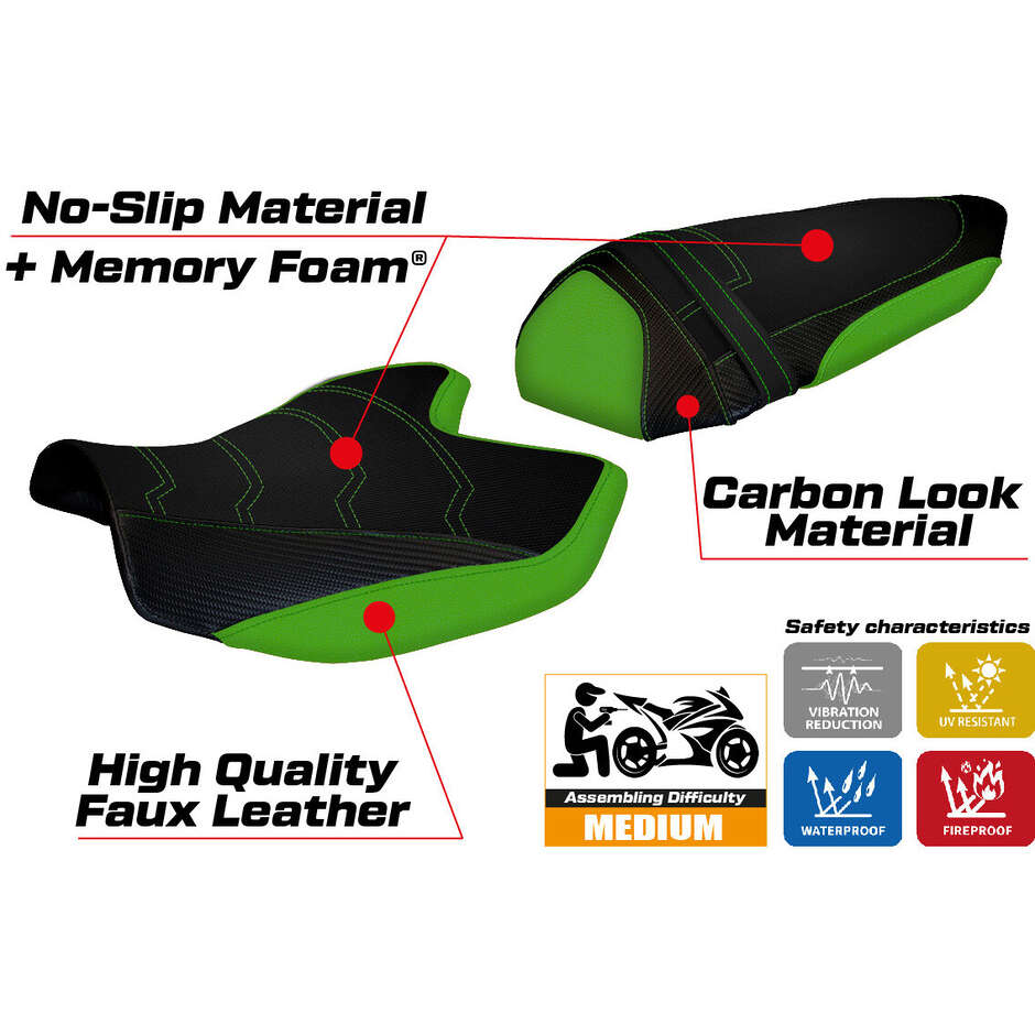 TPZ Italia Seat Cover Specific for Kawasaki Z 1000 2007 - 2009 Model Amatrice 2 Comfort System