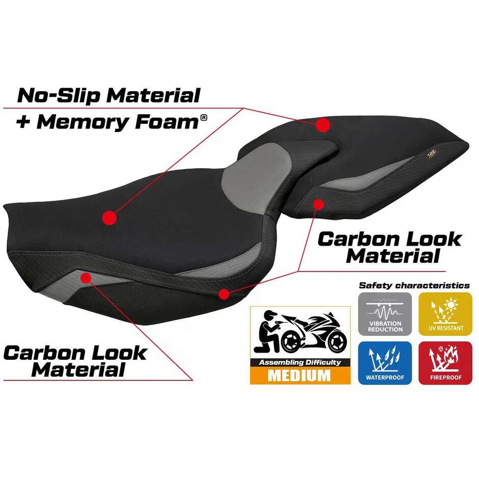 TPZ Italia Seat Cover Specific for Kawasaki Z 1000 2014 - 2021 Model Ellos 1 Comfort System