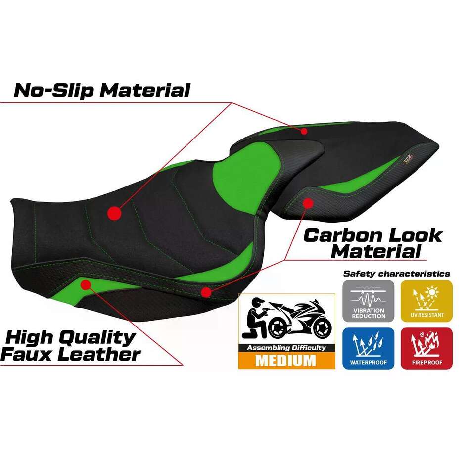 TPZ Italia Seat Cover Specific for Kawasaki Z 1000 2014 - 2021 Model Hedemora 1 Ultragrip
