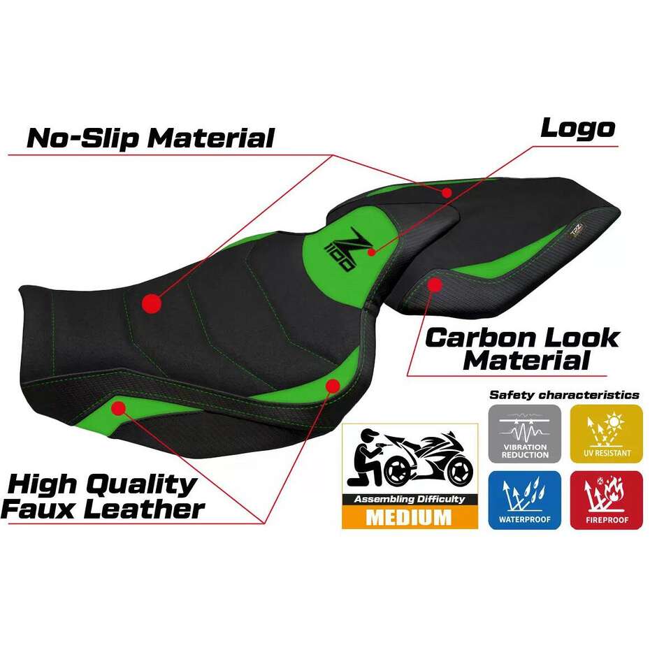 TPZ Italia Seat Cover Specific for Kawasaki Z 1100 2026 Model Sagat Ultragrip