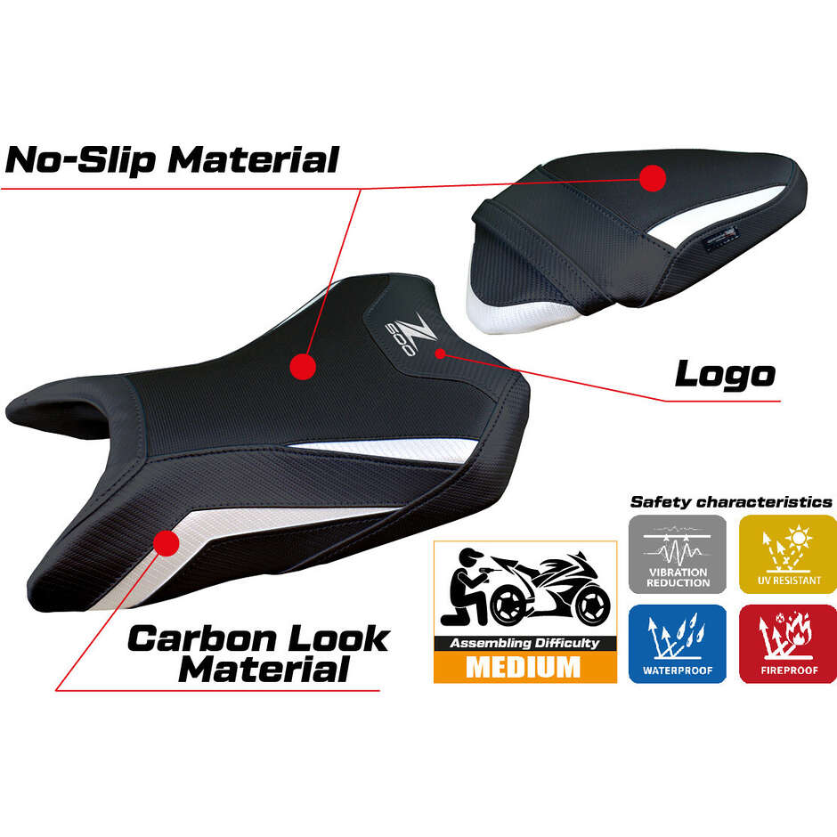 TPZ Italia Seat Cover Specific for Kawasaki Z 500 2024-2025 Namur Model