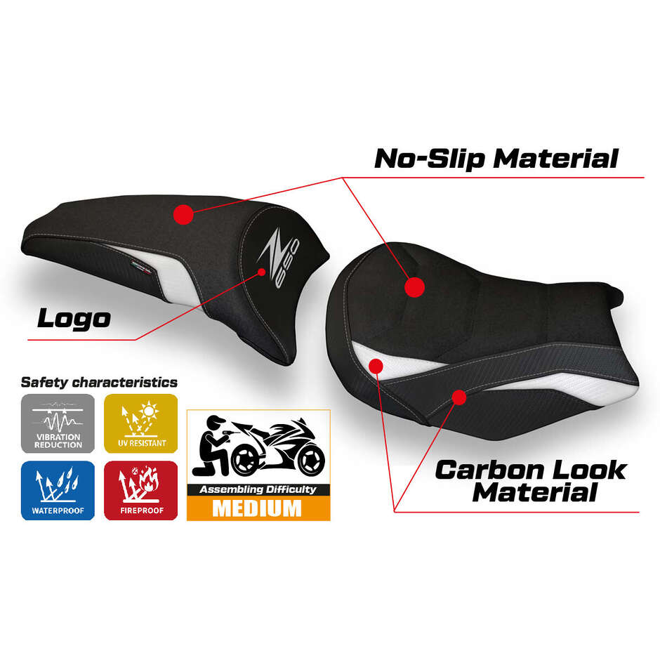 TPZ Italia Seat Cover Specific for Kawasaki Z 650 2017-2025 Model Scopeti 1 Ultragrip