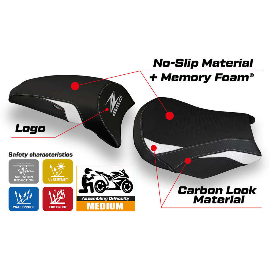 TPZ Italia Seat Cover Specific for Kawasaki Z 650 2017-2025 Model Vergato 1 Comfort System