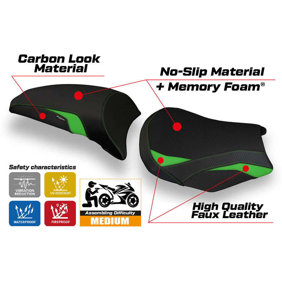 TPZ Italia Seat Cover Specific for Kawasaki Z 650 2017-2025 Model Vergato 1 Comfort System