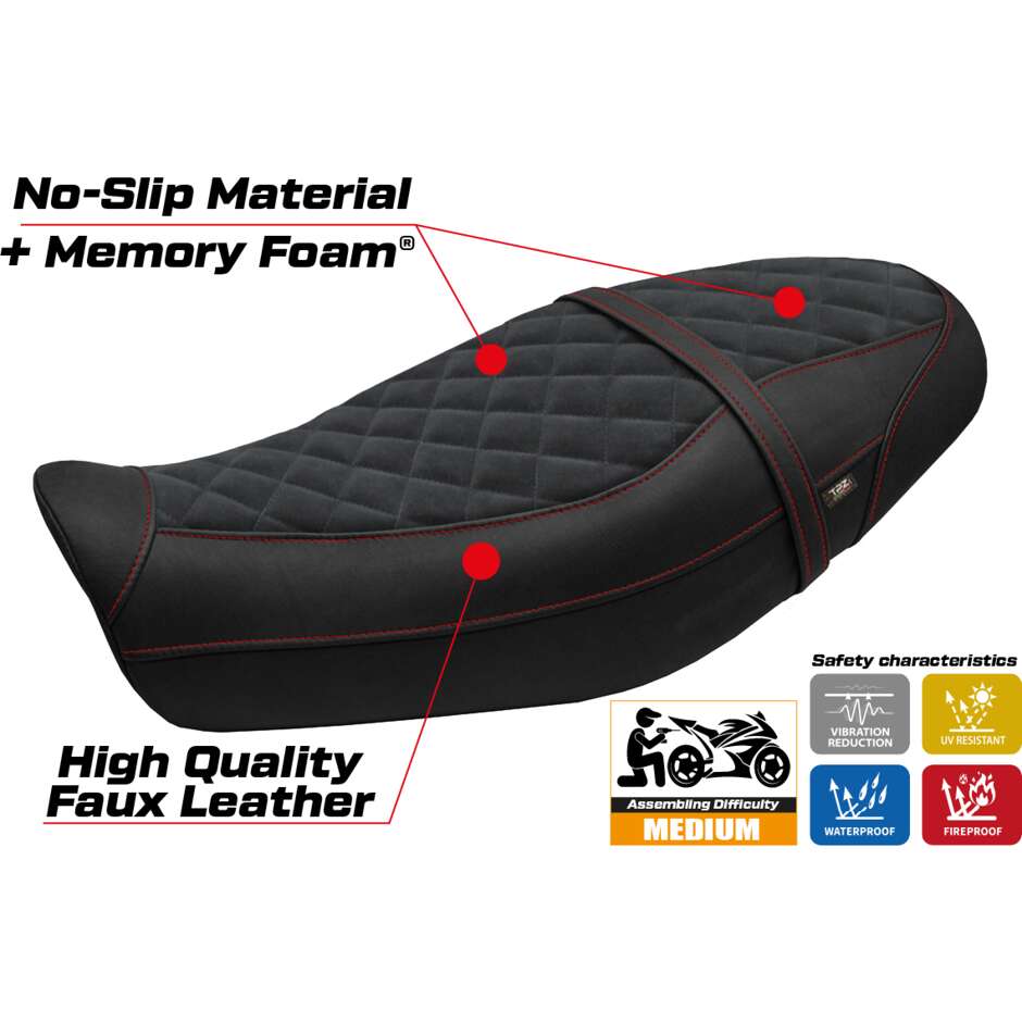 TPZ Italia Seat Cover Specific for Kawasaki Z 650 RS 2022-2025 Model Unnan Velvet Comfort System