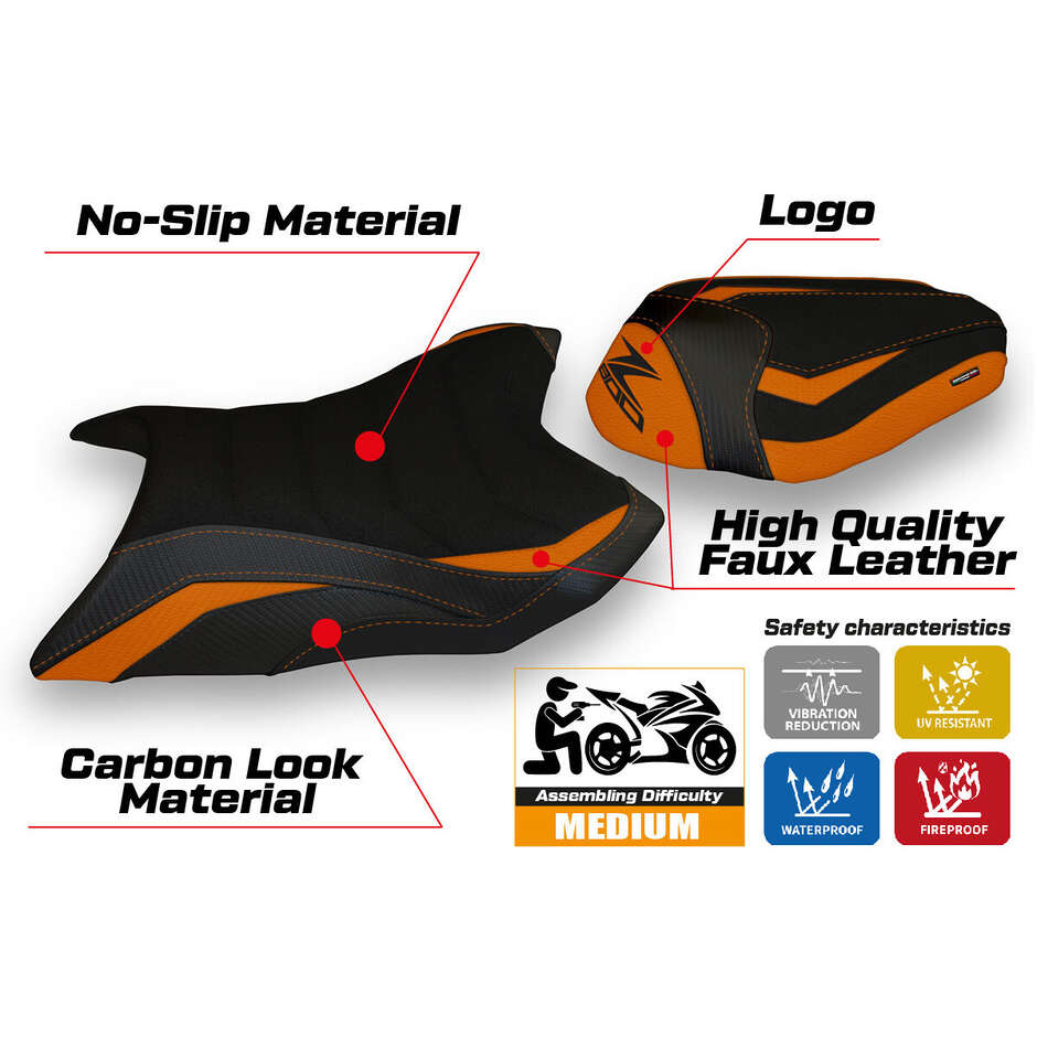 TPZ Italia Seat Cover Specific for Kawasaki Z 800 2013 - 2016 Model Corizza 1 Ultragrip