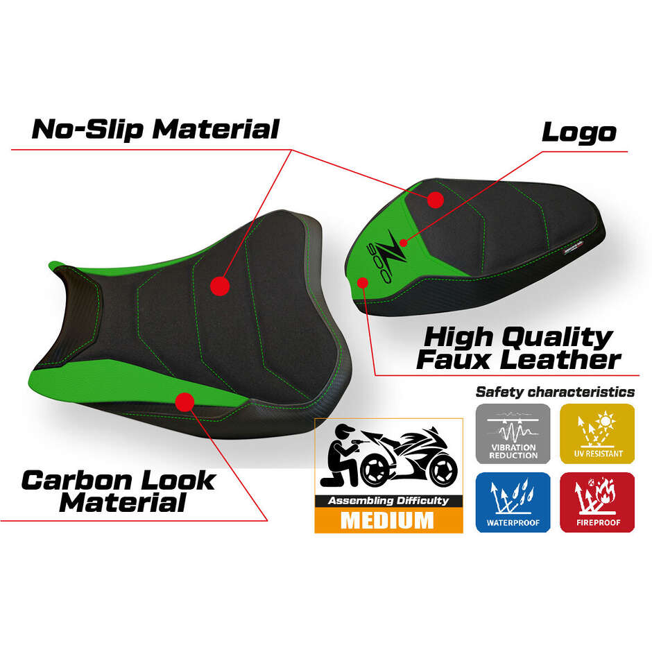 TPZ Italia Seat Cover Specific for Kawasaki Z 900 2017 - 2024 Model Arad 1 Ultragrip