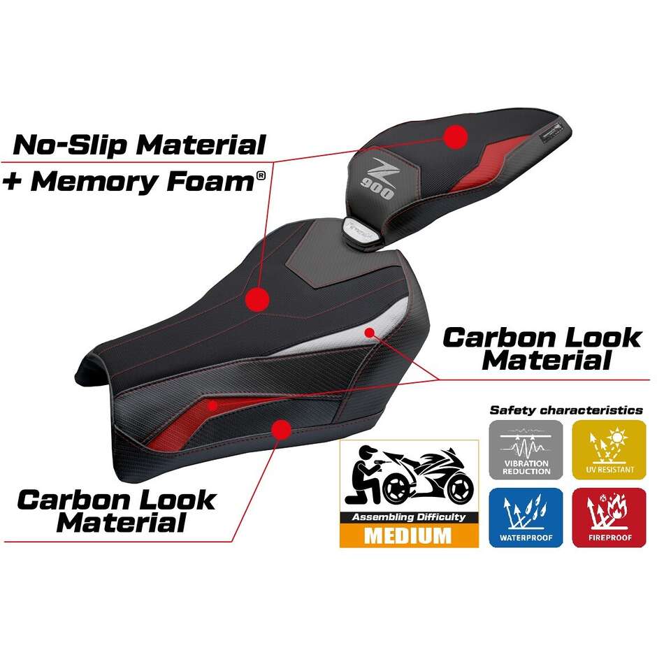 TPZ Italia Seat Cover Specific for Kawasaki Z 900 2025 Model Uchiko Comfort System