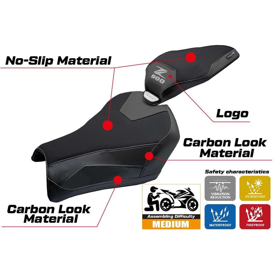 TPZ Italia Seat Cover Specific for Kawasaki Z 900 2025 Uchiko Model