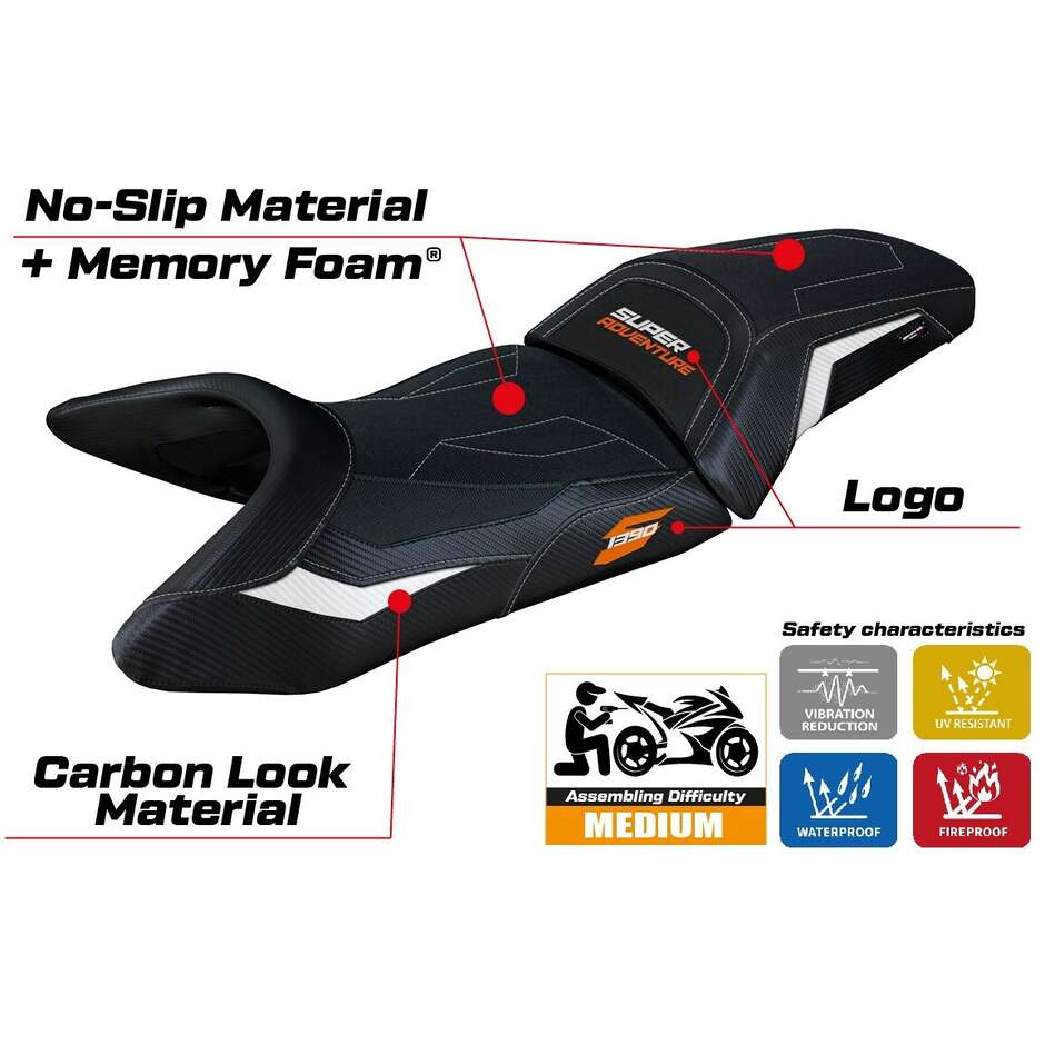 TPZ Italia Seat Cover Specific for KTM 1390 Super Adventure S 2025 Model Enns Comfort System