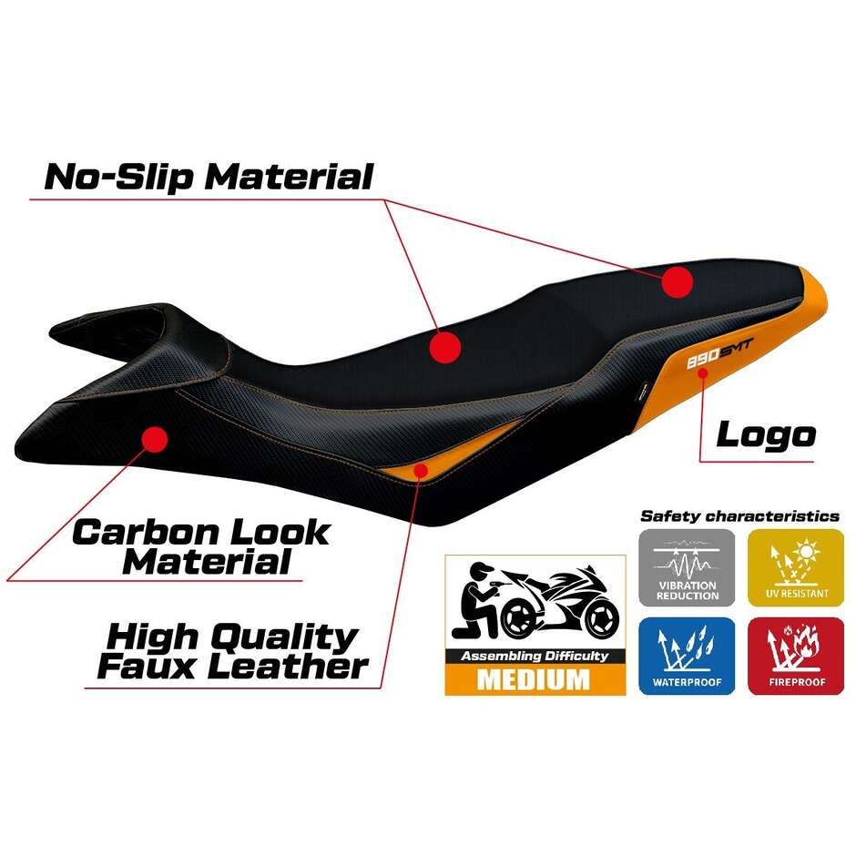 TPZ Italia Seat Cover Specific for KTM 890 SMT 2023-2025 Karma Model