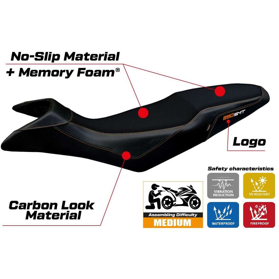 TPZ Italia Seat Cover Specific for KTM 890 SMT 2023-2025 Model Karma Comfort System