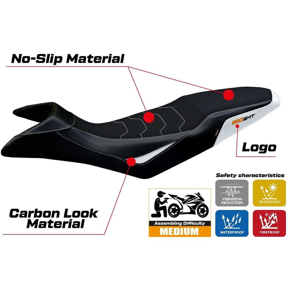 TPZ Italia Seat Cover Specific for KTM 890 SMT 2023-2025 Model Karma Ultragrip