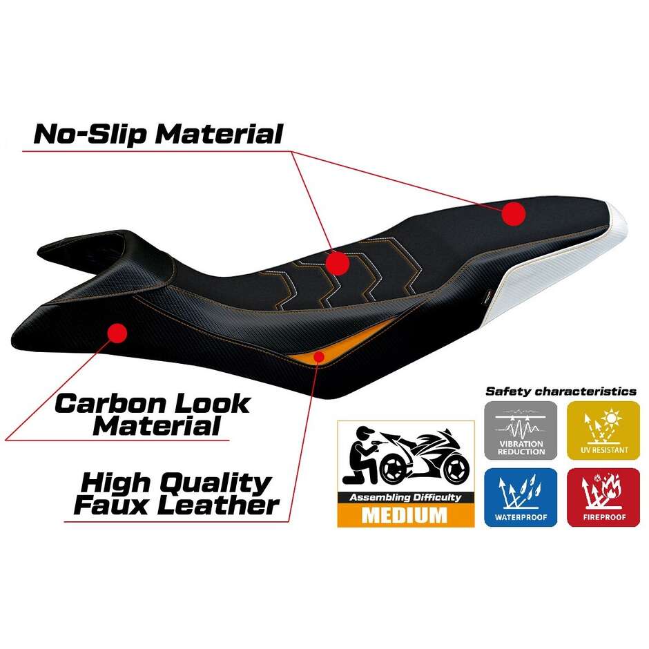 TPZ Italia Seat Cover Specific for KTM 890 SMT 2023-2025 Model Karma Ultragrip