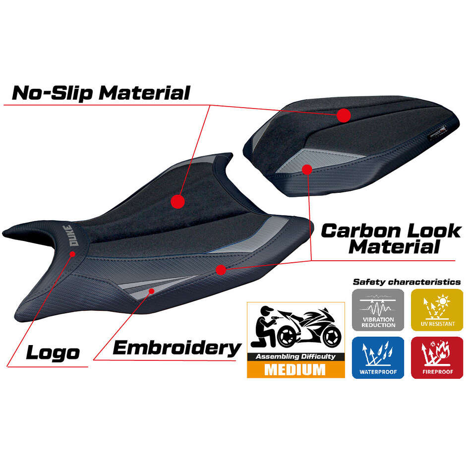 TPZ Italia Seat Cover Specific for KTM 990 Duke 2024-2025 Model Cannes Ultragrip