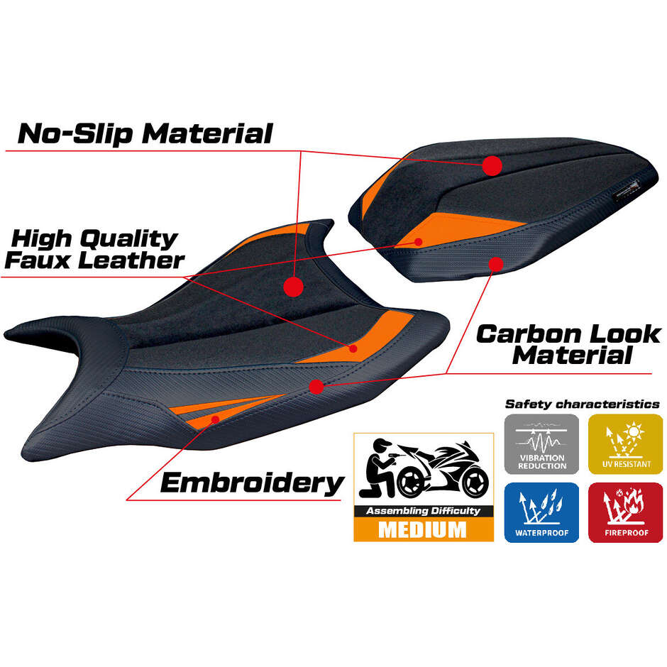 TPZ Italia Seat Cover Specific for KTM 990 Duke 2024-2025 Model Cannes Ultragrip