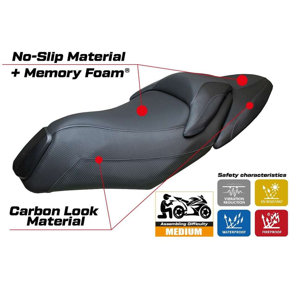 TPZ Italia Seat Cover Specific for Kymco XCITING 400 S 2019-2024 Model Yunlin Comfort System