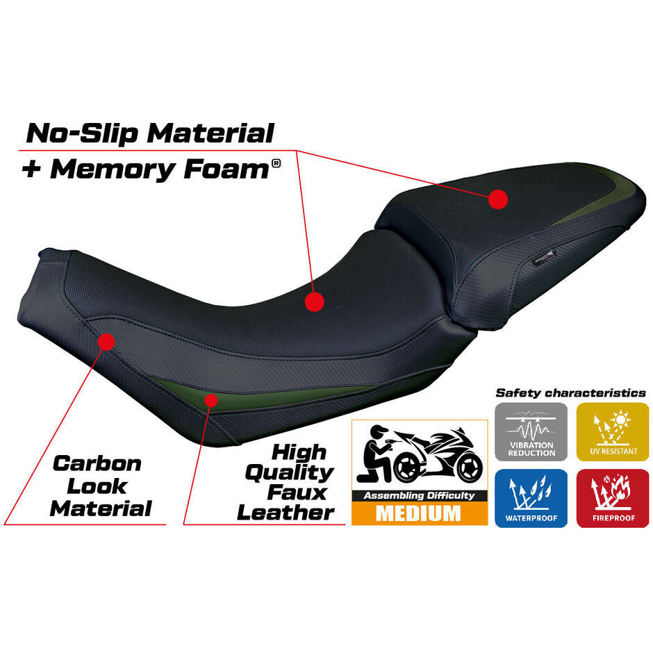 TPZ Italia Seat Cover Specific for Moto Guzzi V100 Mandello 2022-2025 Model Misano Comfort System