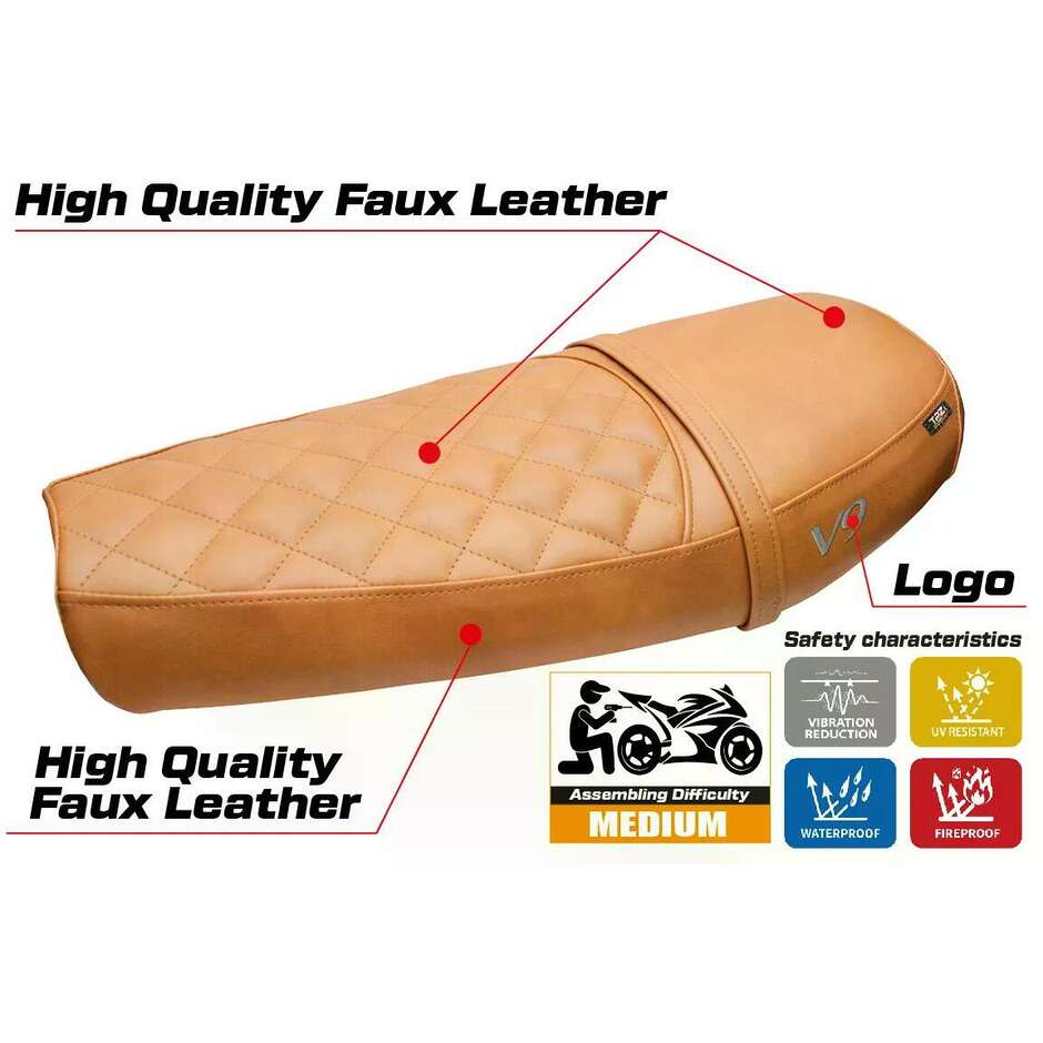 TPZ Italia Seat Cover Specific for Moto Guzzi V9 Bobber 2016-2018 Scampia Model