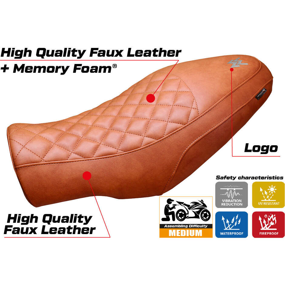 TPZ Italia Seat Cover Specific for Moto Morini Seiemmezzo 2022-2025 Alanya Model Vintage Comfort System