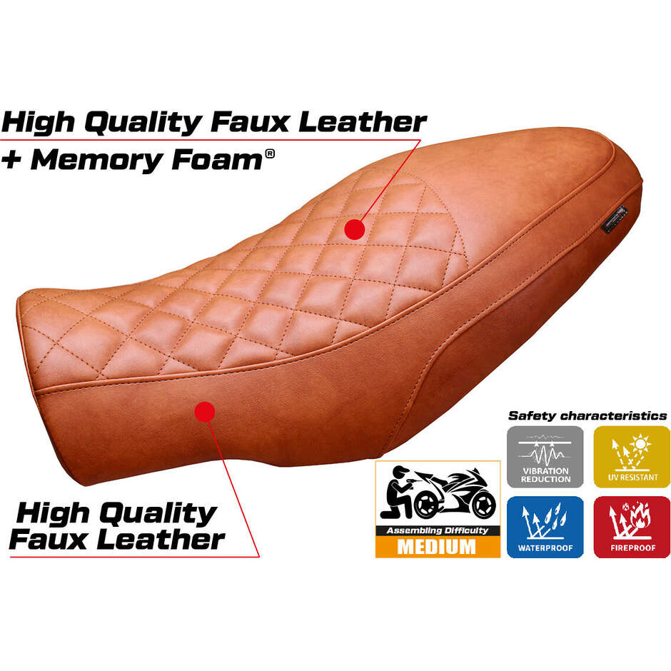 TPZ Italia Seat Cover Specific for Moto Morini Seiemmezzo 2022-2025 Alanya Model Vintage Comfort System