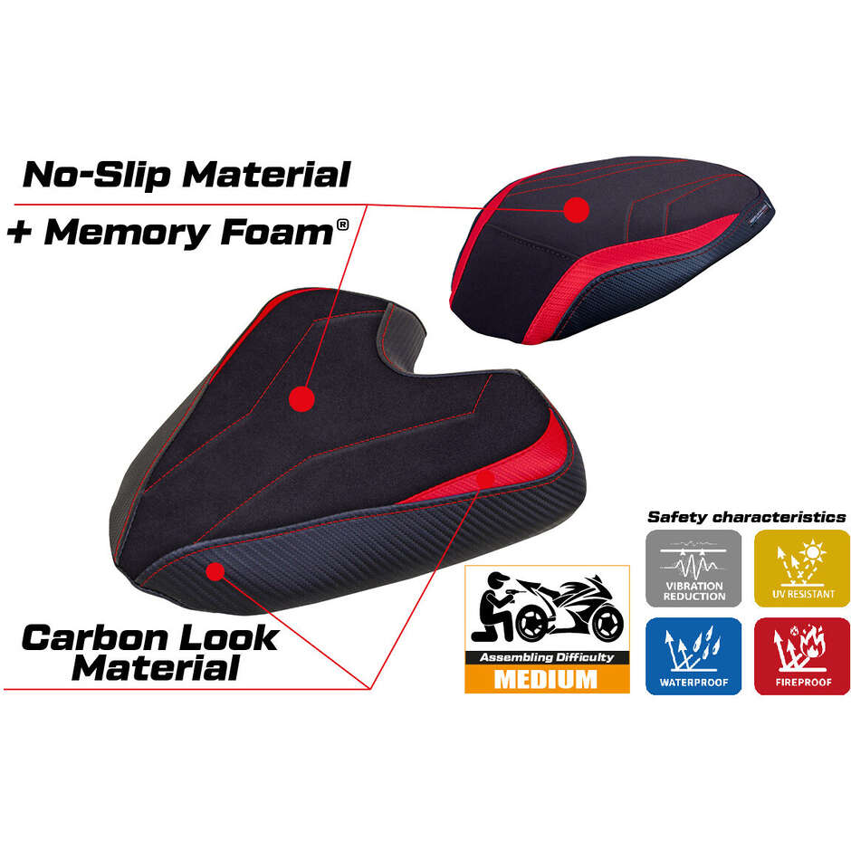 TPZ Italia Seat Cover Specific for MV Agusta Brutale 1000 RS 2021-2025 Model Ankara Velvet Comfort System