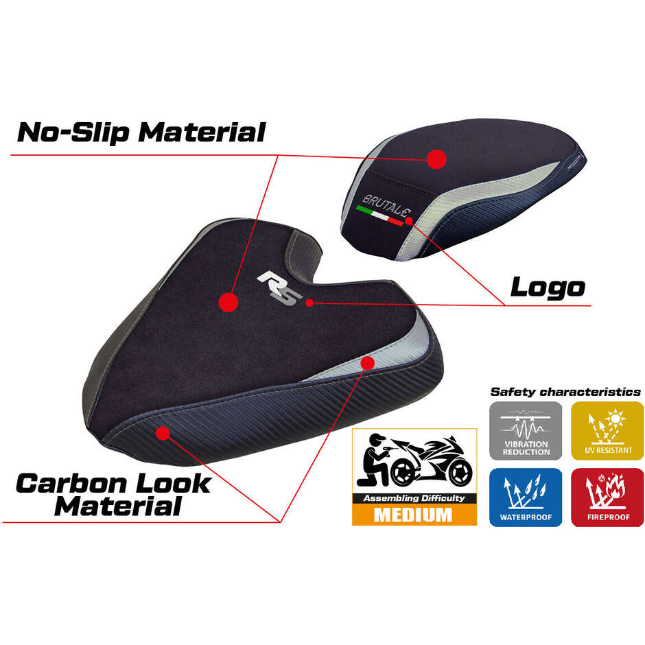 TPZ Italia Seat Cover Specific for MV Agusta Brutale 1000 RS 2021-2025 Model Ankara Velvet