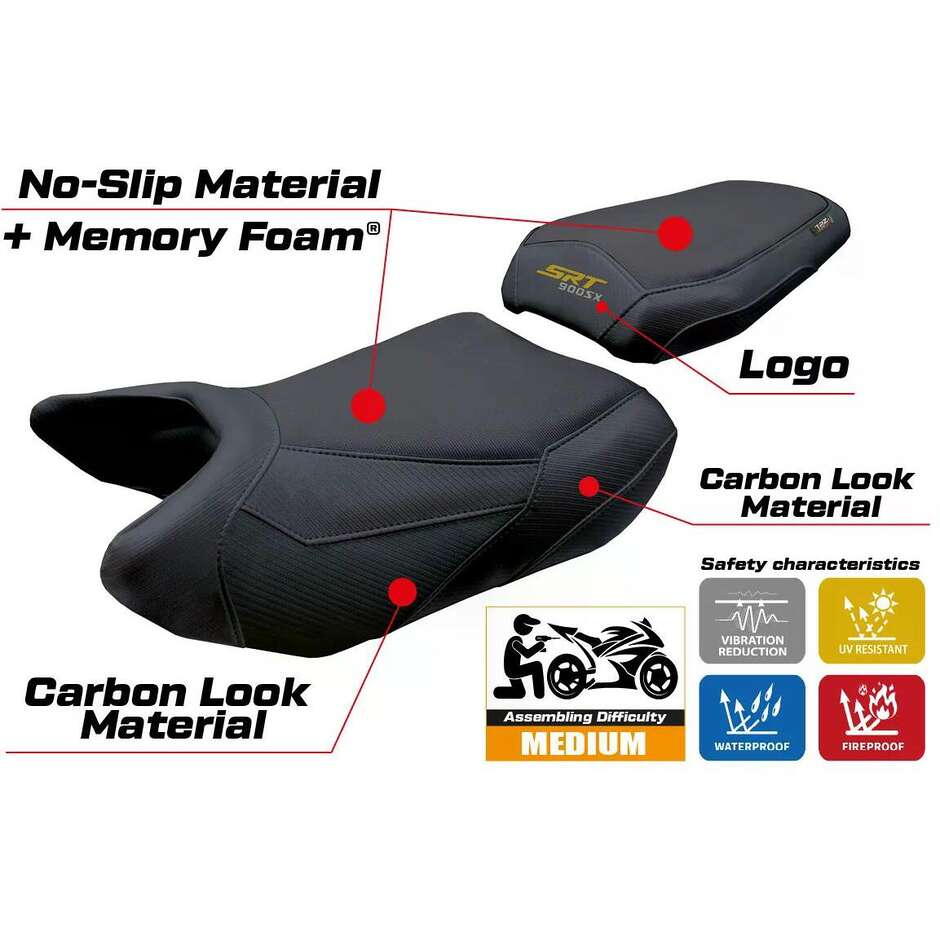 TPZ Italia Seat Cover Specific for QJ Motor SRT 900 SX 2025-2026 Model Xiamen Comfort System