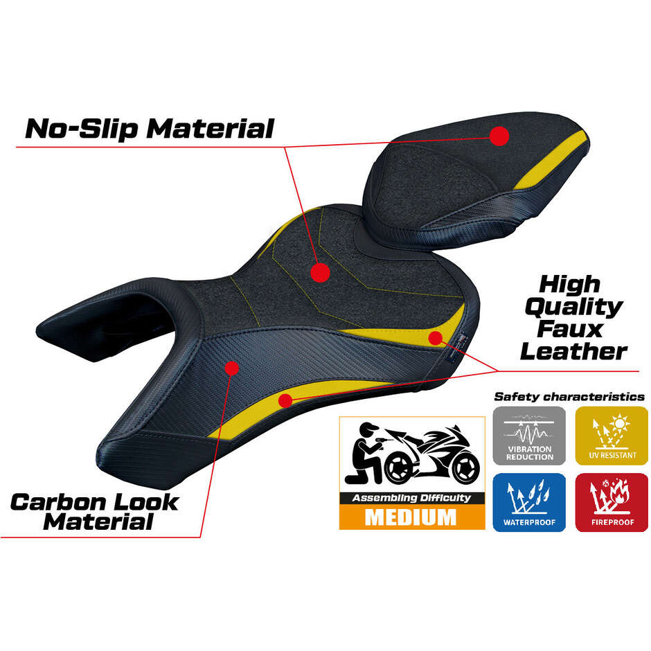 TPZ Italia Seat Cover Specific for Suzuki GSX 8S / 8R 2023-2025 Niigata Model Ultragrip