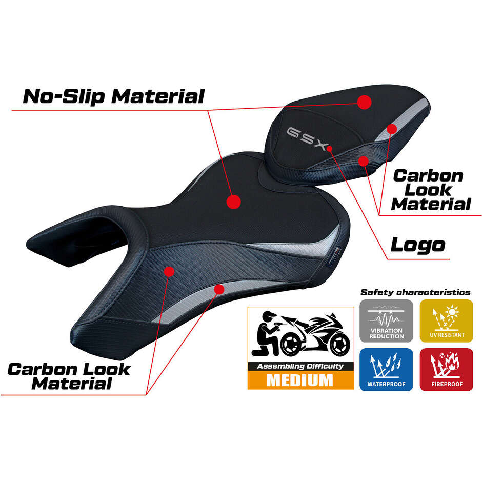 TPZ Italia Seat Cover Specific for Suzuki GSX 8S / 8R 2023-2025 Niigata Model