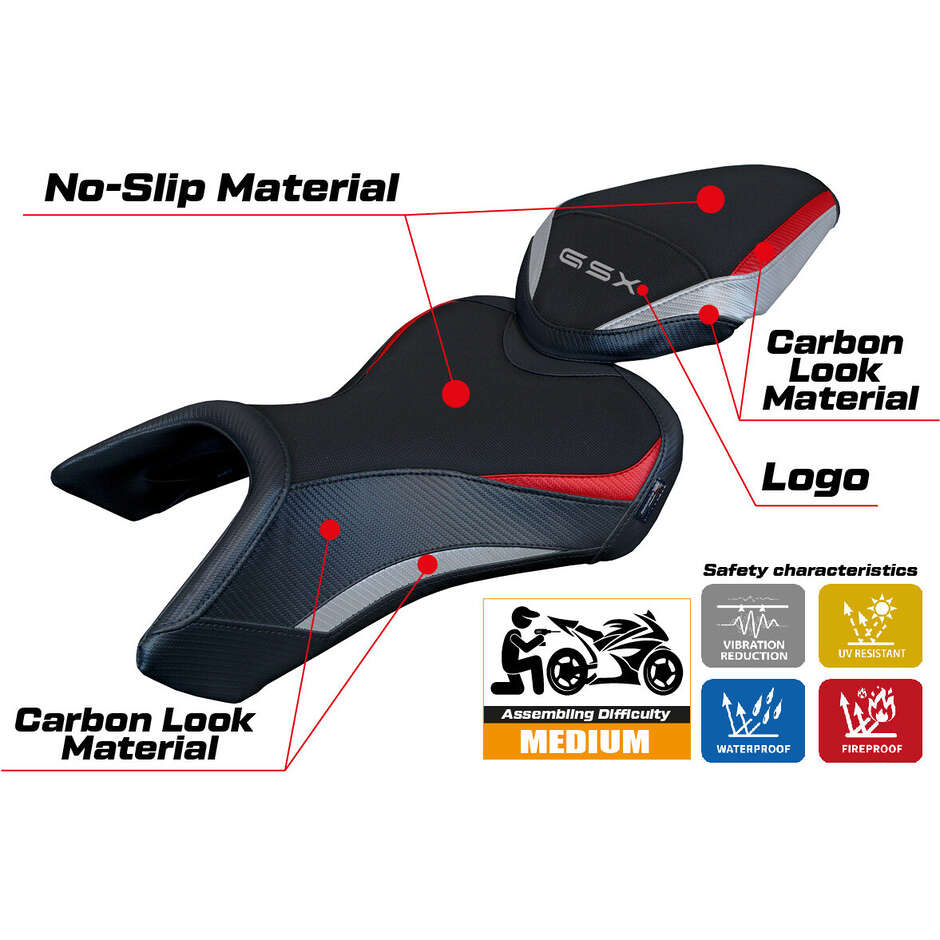 TPZ Italia Seat Cover Specific for Suzuki GSX 8S / 8R 2023-2025 Niigata Model