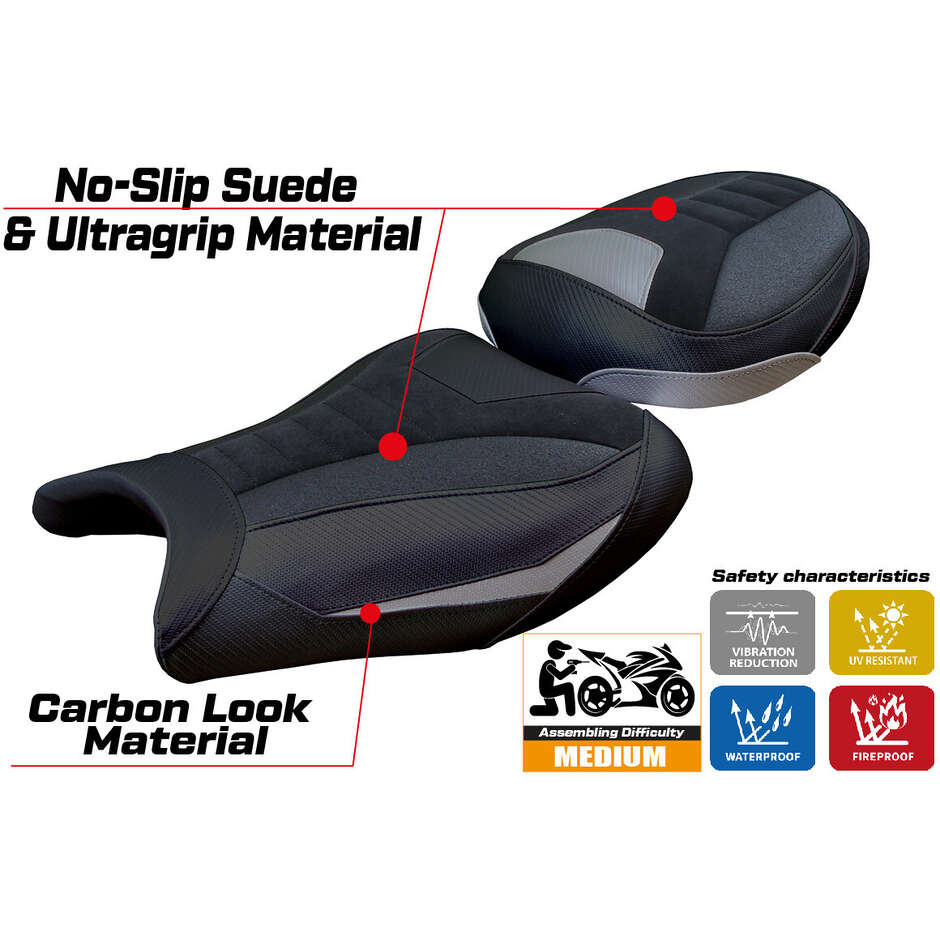 TPZ Italia Seat Cover Specific for Suzuki GSX R 1300 Hayabusa 2008 - 2020 Model Japan Velvet Ultragrip