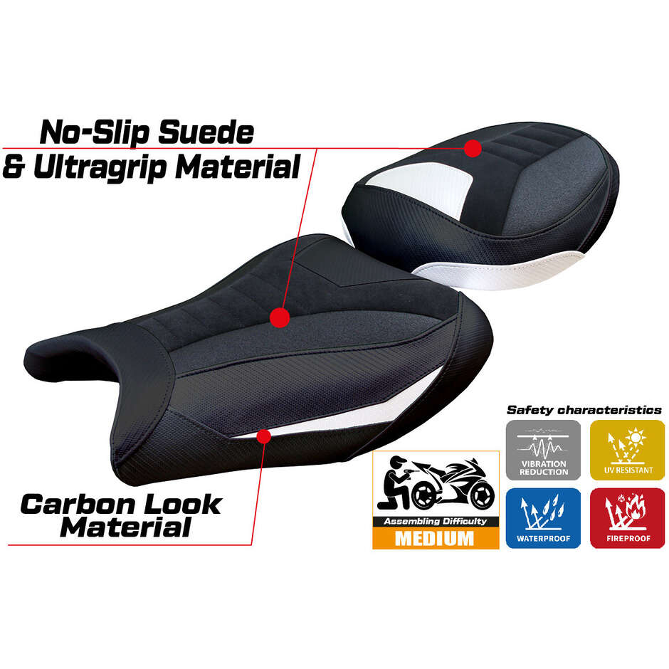 TPZ Italia Seat Cover Specific for Suzuki GSX R 1300 Hayabusa 2008 - 2020 Model Japan Velvet Ultragrip